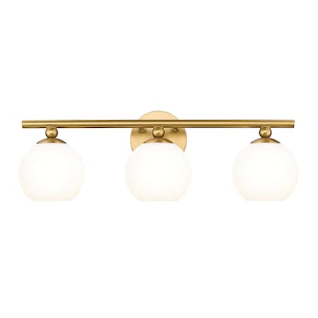 Z-Lite Neoma Vanity, 3-Light, 21.75 In.W x 6.75 In.L x 7.25 In.H, Modern Gold/Opal Etched 1100-3V-MGLD